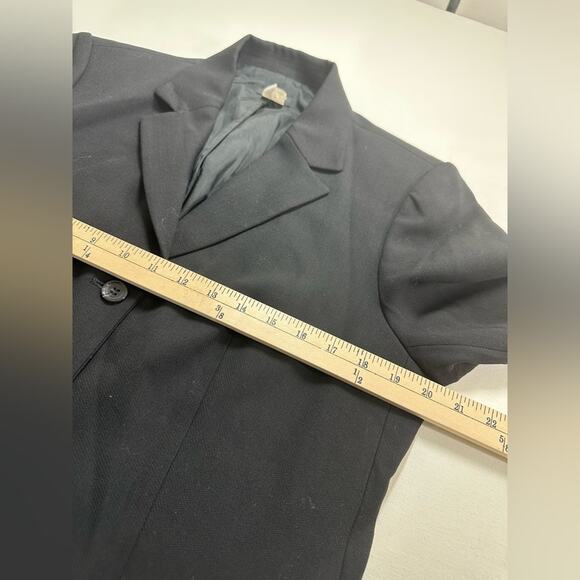 J. Crew Wool Blazer Black Three Button Lined Long Sleeve Career Size 14 Vintage - Picture 5 of 5
